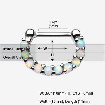 Detail View 1 of Fire Opal Princess Precia Steel Septum Clicker-White
